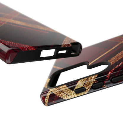 Crimson Luxe Plaid – Tough Glossy Samsung Galaxy Case
