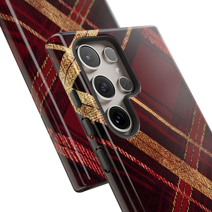Crimson Luxe Plaid – Tough Glossy Samsung Galaxy Case