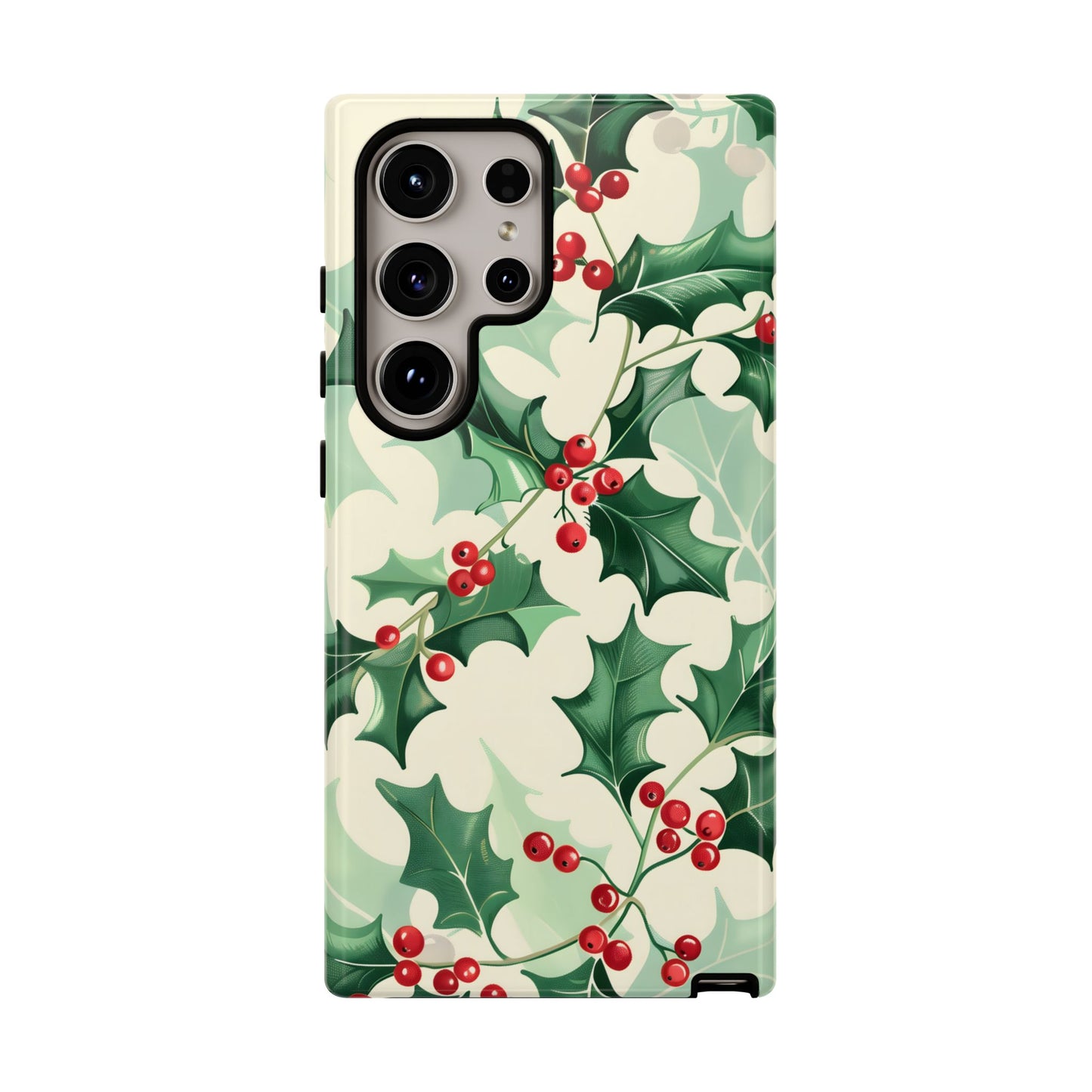 Winter Holly Charm – Tough Glossy Samsung Galaxy Case