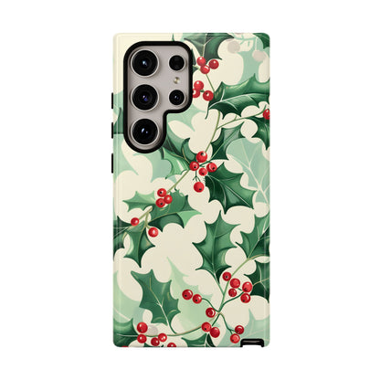 Winter Holly Charm – Tough Glossy Samsung Galaxy Case