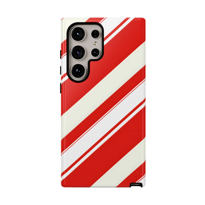 Crimson Holiday Stripes – Tough Glossy Samsung Galaxy Case
