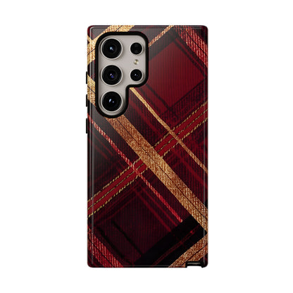 Crimson Luxe Plaid – Tough Glossy Samsung Galaxy Case