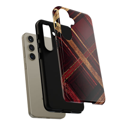 Crimson Luxe Plaid – Tough Glossy Samsung Galaxy Case