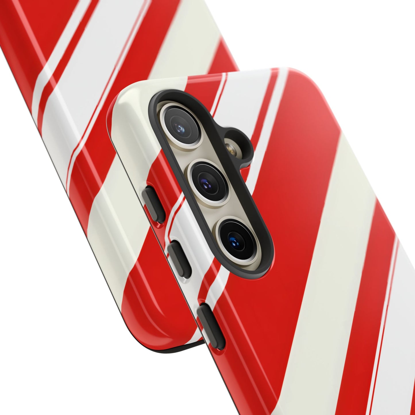 Crimson Holiday Stripes – Tough Glossy Samsung Galaxy Case