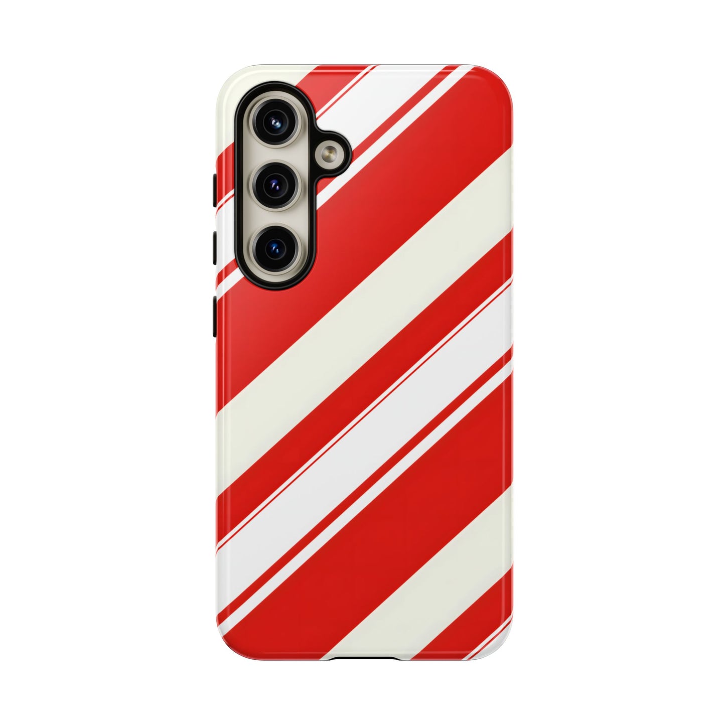 Crimson Holiday Stripes – Tough Glossy Samsung Galaxy Case