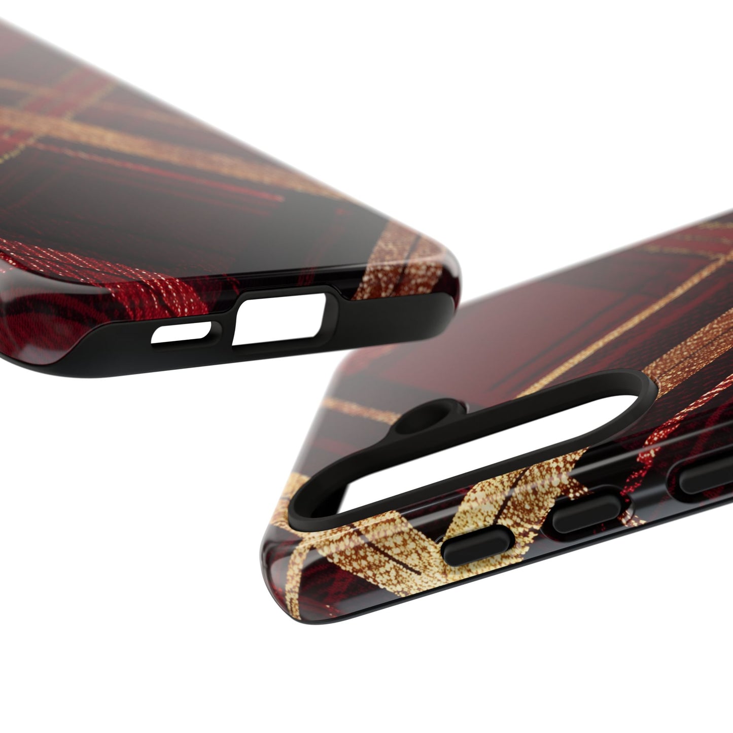 Crimson Luxe Plaid – Tough Glossy Samsung Galaxy Case