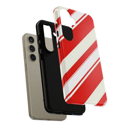 Crimson Holiday Stripes – Tough Glossy Samsung Galaxy Case