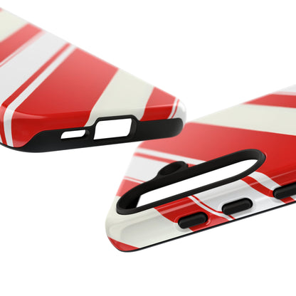 Crimson Holiday Stripes – Tough Glossy Samsung Galaxy Case