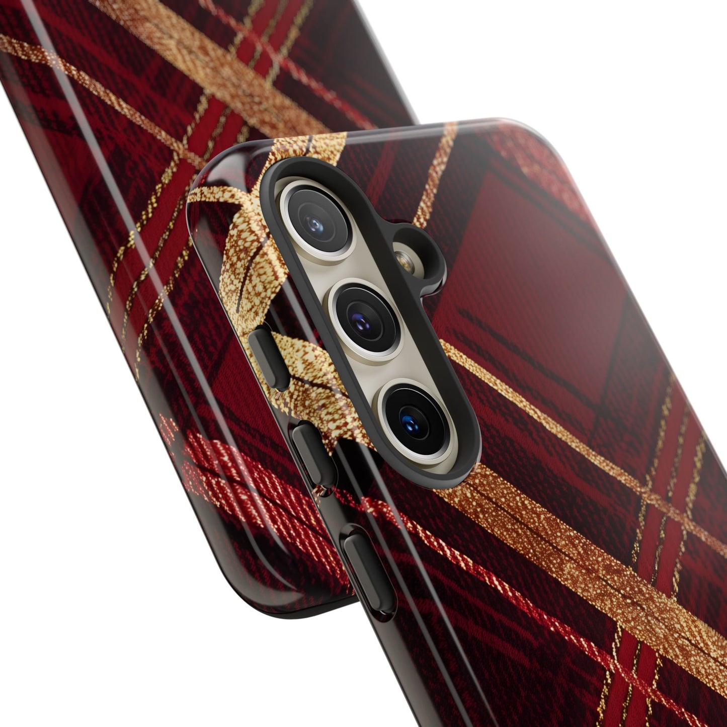 Crimson Luxe Plaid – Tough Glossy Samsung Galaxy Case
