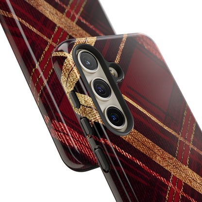 Crimson Luxe Plaid – Tough Glossy Samsung Galaxy Case