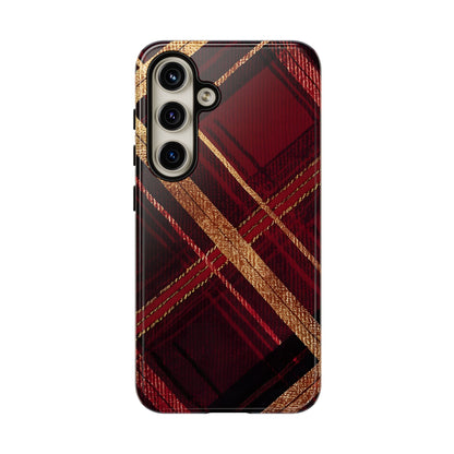 Crimson Luxe Plaid – Tough Glossy Samsung Galaxy Case