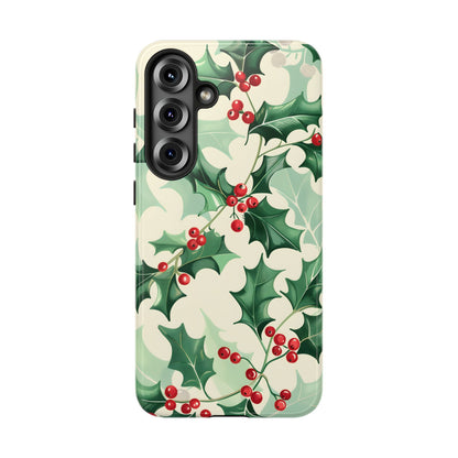 Winter Holly Charm – Tough Glossy Samsung Galaxy Case