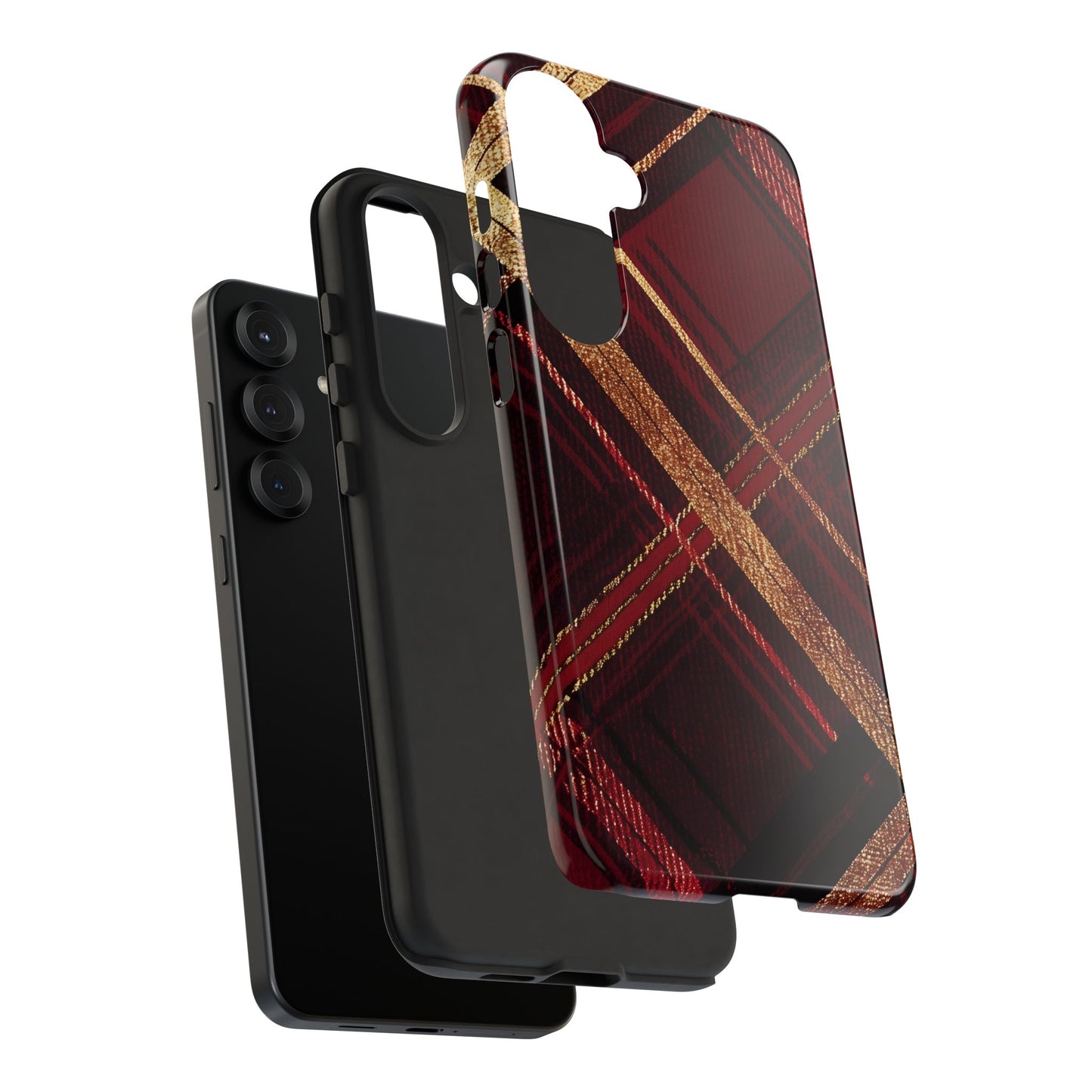 Crimson Luxe Plaid – Tough Glossy Samsung Galaxy Case