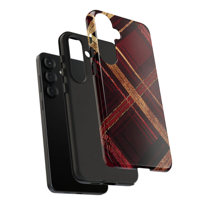Crimson Luxe Plaid – Tough Glossy Samsung Galaxy Case