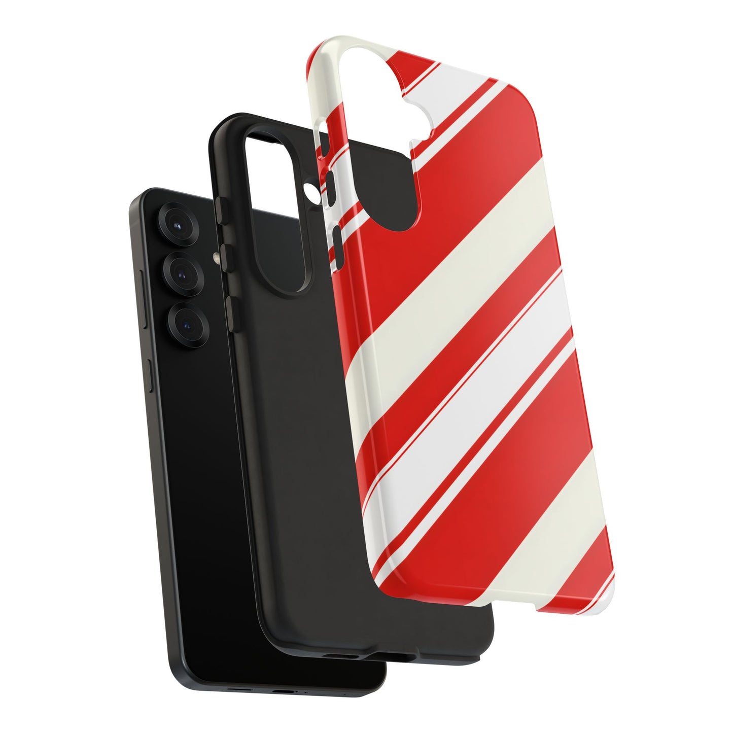 Crimson Holiday Stripes – Tough Glossy Samsung Galaxy Case