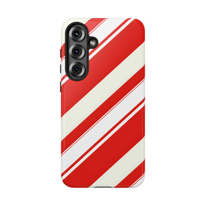 Crimson Holiday Stripes – Tough Glossy Samsung Galaxy Case