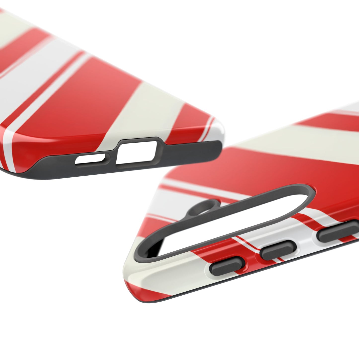 Crimson Holiday Stripes – Tough Glossy Samsung Galaxy Case