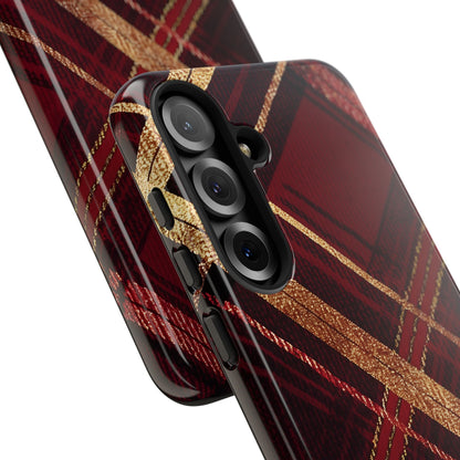 Crimson Luxe Plaid – Tough Glossy Samsung Galaxy Case