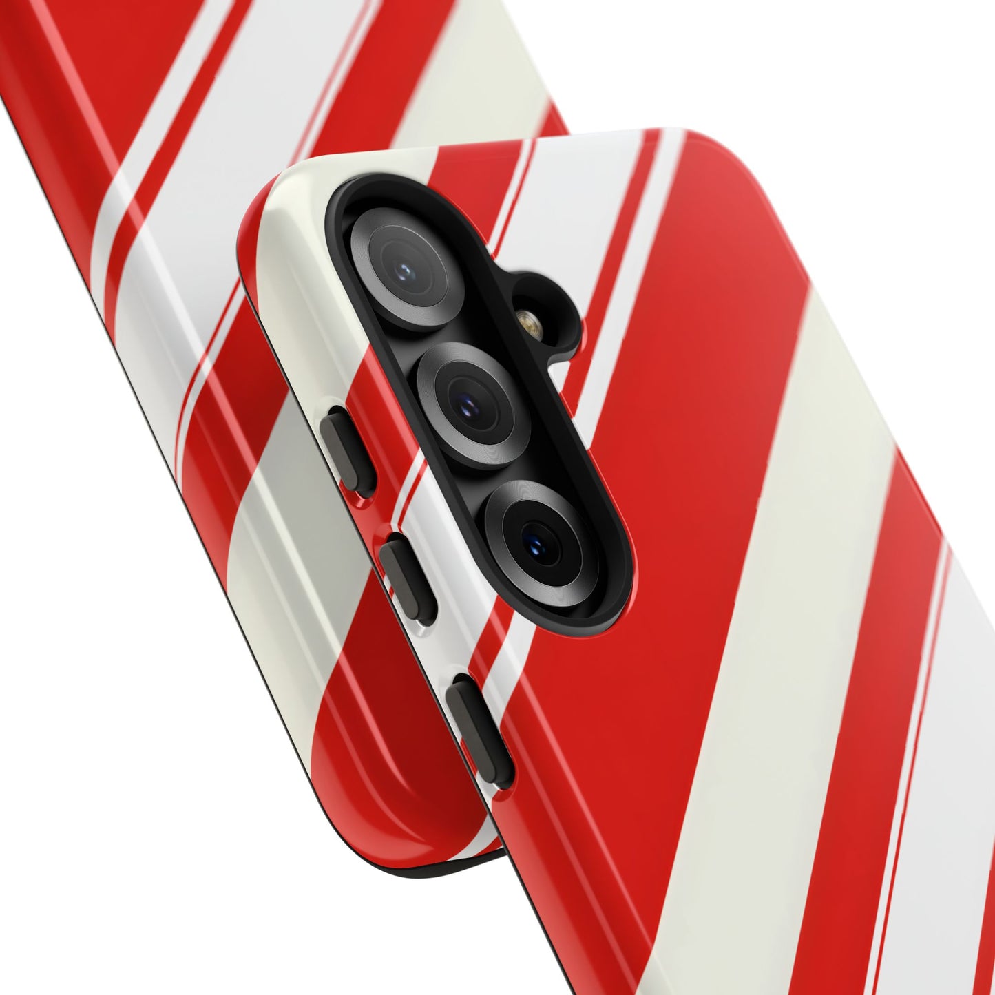 Crimson Holiday Stripes – Tough Glossy Samsung Galaxy Case