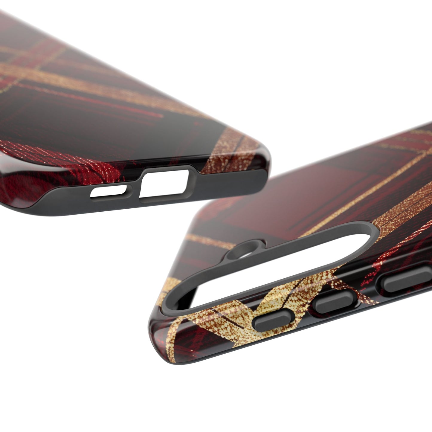 Crimson Luxe Plaid – Tough Glossy Samsung Galaxy Case