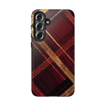 Crimson Luxe Plaid – Tough Glossy Samsung Galaxy Case