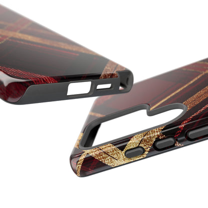 Crimson Luxe Plaid – Tough Glossy Samsung Galaxy Case