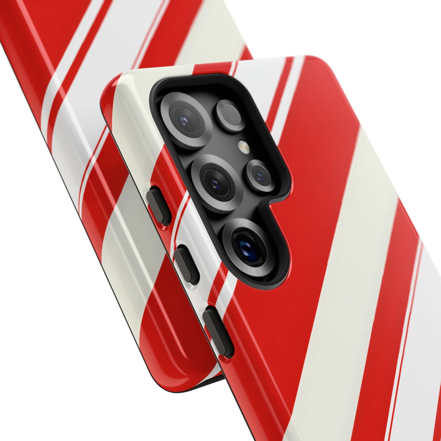 Crimson Holiday Stripes – Tough Glossy Samsung Galaxy Case