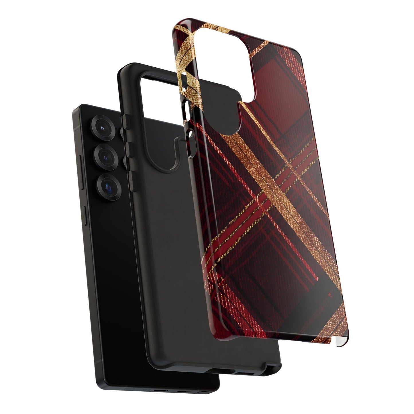 Crimson Luxe Plaid – Tough Glossy Samsung Galaxy Case