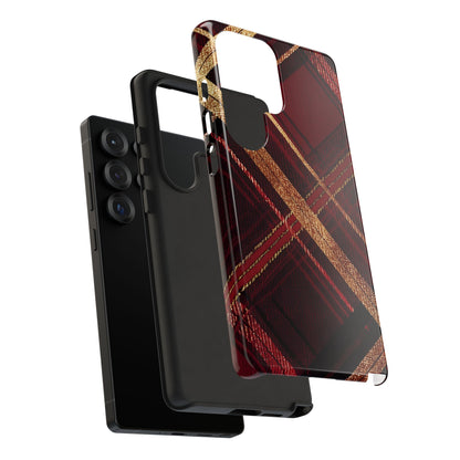 Crimson Luxe Plaid – Tough Glossy Samsung Galaxy Case