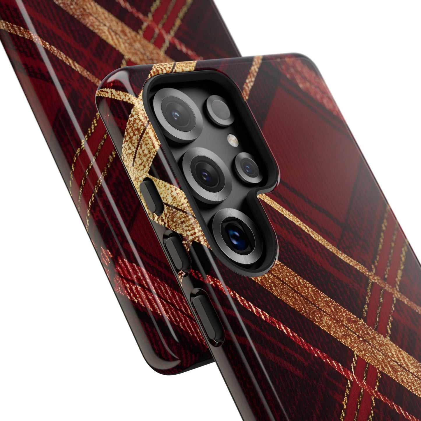 Crimson Luxe Plaid – Tough Glossy Samsung Galaxy Case