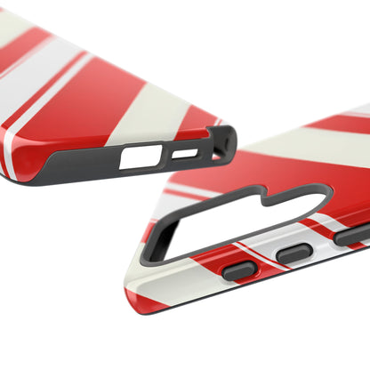 Crimson Holiday Stripes – Tough Glossy Samsung Galaxy Case