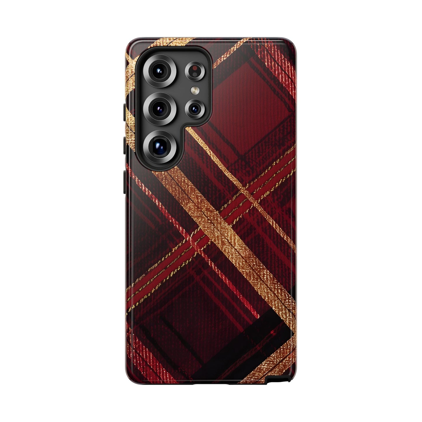 Crimson Luxe Plaid – Tough Glossy Samsung Galaxy Case