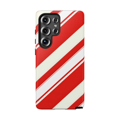 Crimson Holiday Stripes – Tough Glossy Samsung Galaxy Case