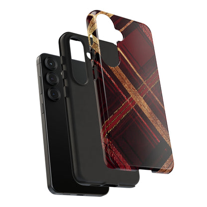 Crimson Luxe Plaid – Tough Glossy Samsung Galaxy Case