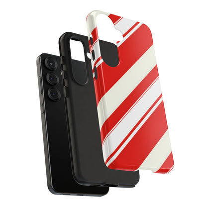 Crimson Holiday Stripes – Tough Glossy Samsung Galaxy Case