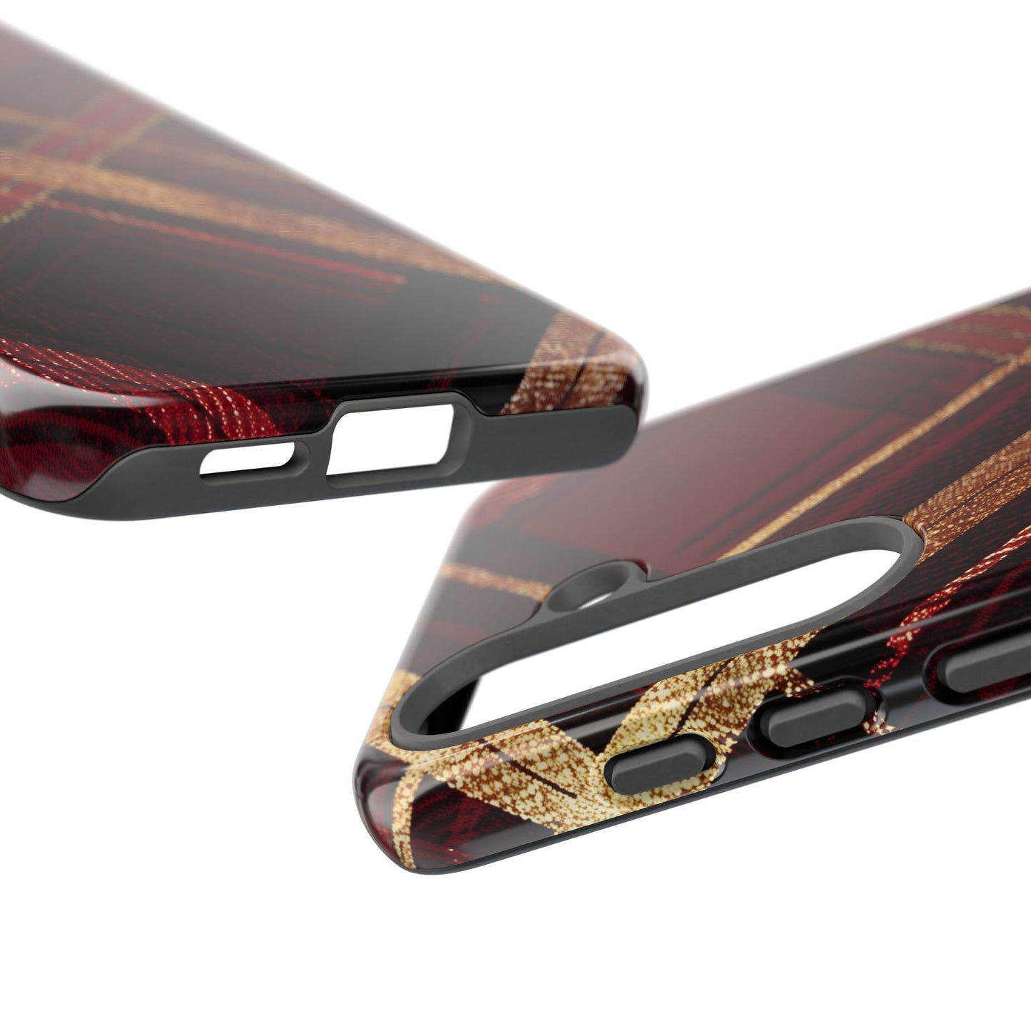 Crimson Luxe Plaid – Tough Glossy Samsung Galaxy Case