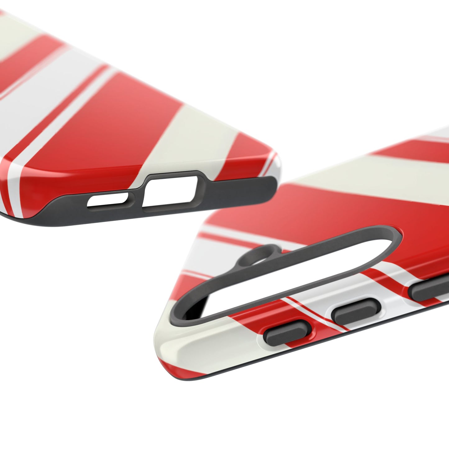 Crimson Holiday Stripes – Tough Glossy Samsung Galaxy Case