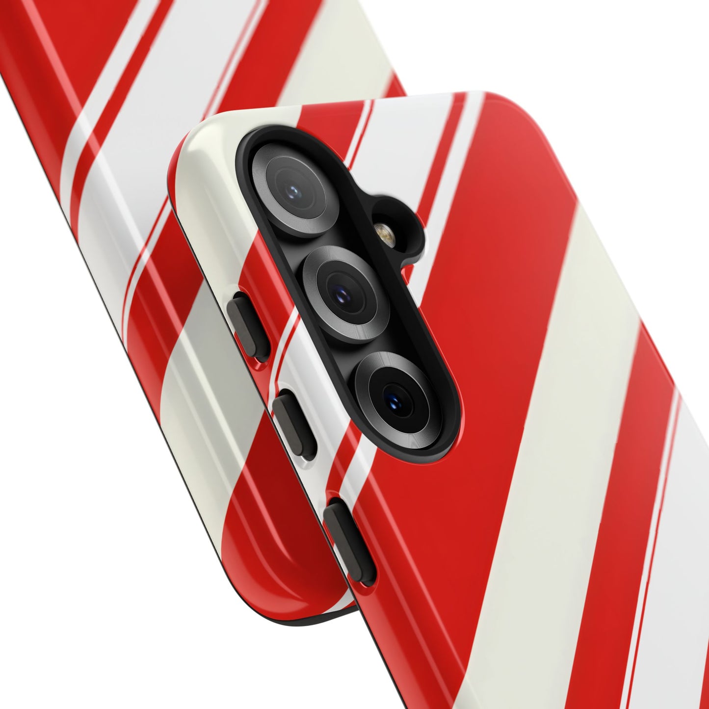 Crimson Holiday Stripes – Tough Glossy Samsung Galaxy Case