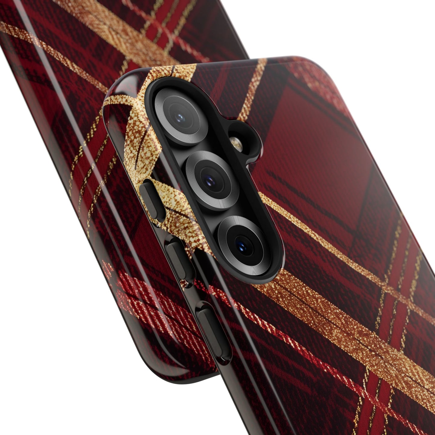 Crimson Luxe Plaid – Tough Glossy Samsung Galaxy Case