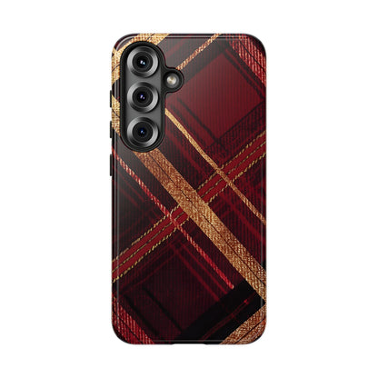 Crimson Luxe Plaid – Tough Glossy Samsung Galaxy Case