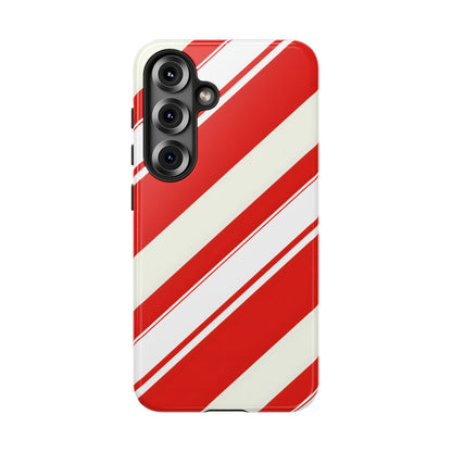 Crimson Holiday Stripes – Tough Glossy Samsung Galaxy Case