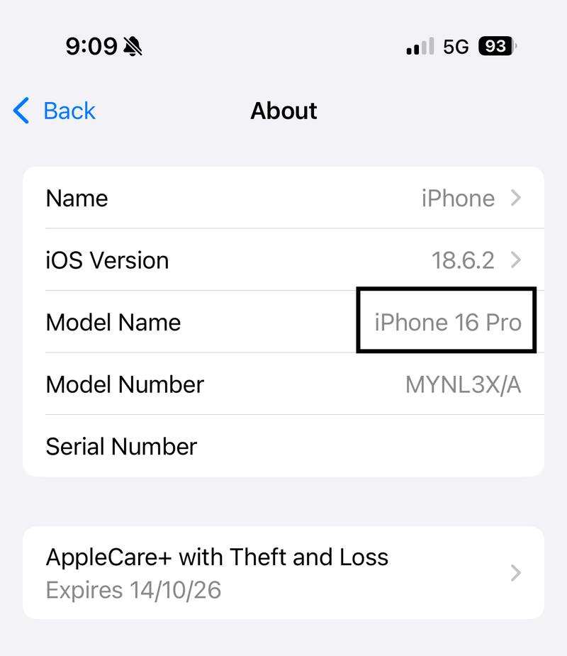Check your Model Name