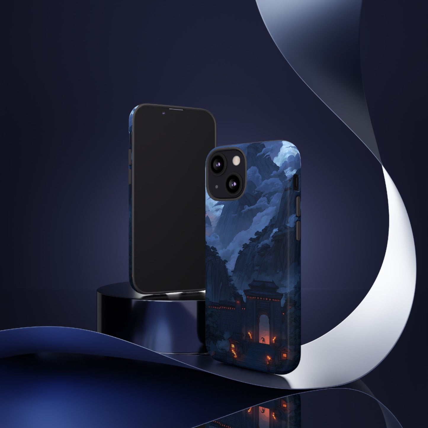 🌲 Mountain Fortress – Tough Glossy iPhone Case