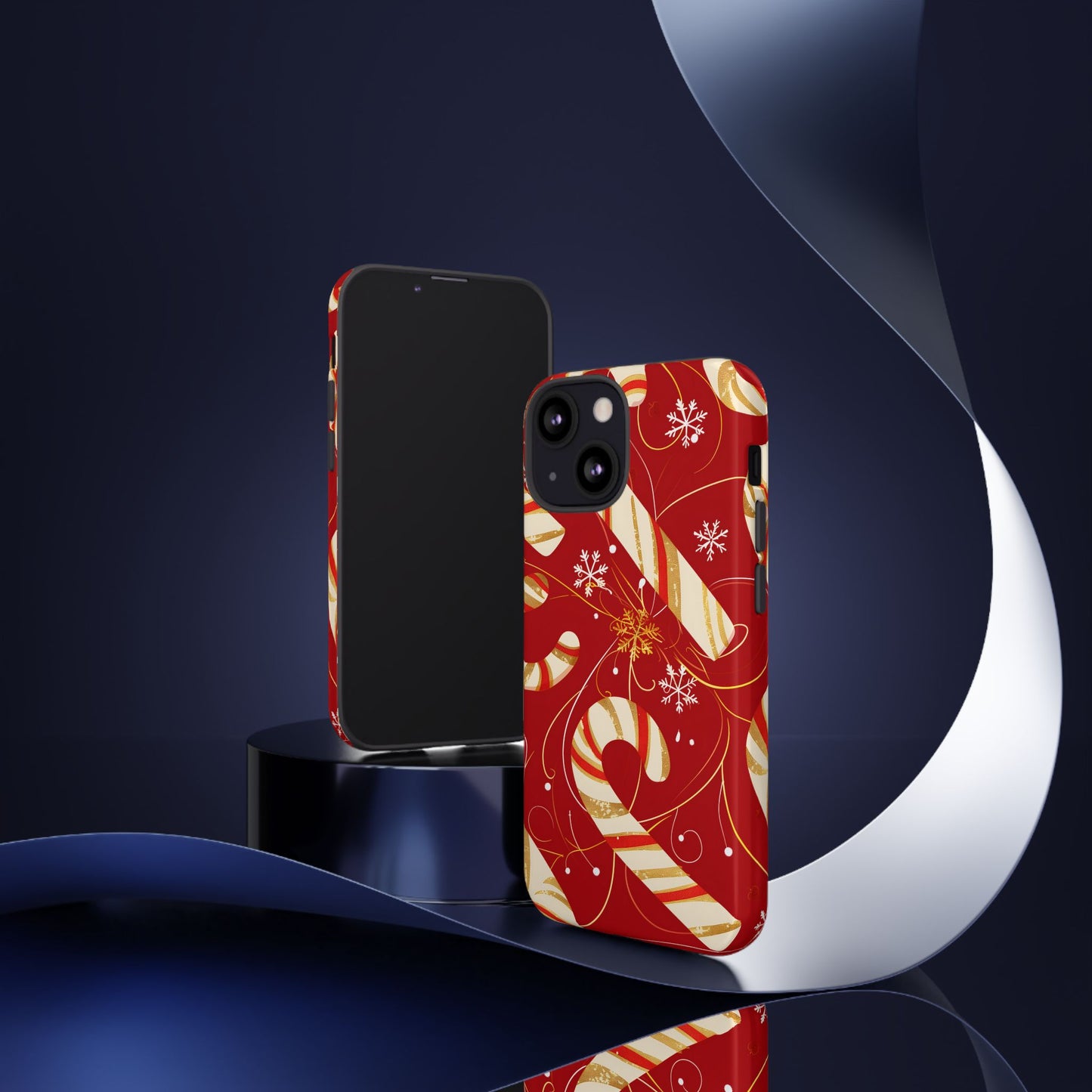 Golden Candy Cane Luxe – Tough Glossy iPhone Case