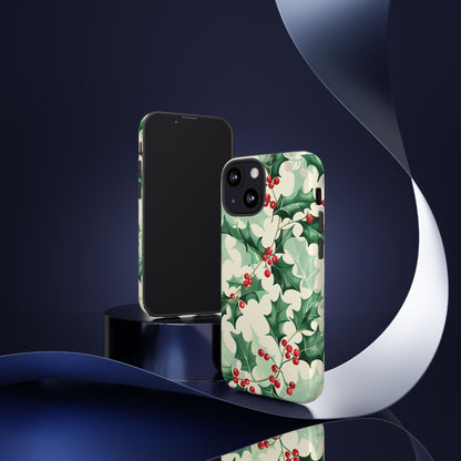 Winter Holly Charm – Tough Glossy iPhone Case