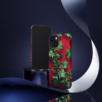 Holly Berry Bloom – Tough Glossy iPhone Case