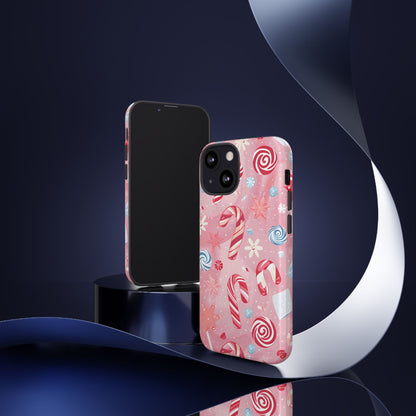 Candy Cane Swirl – Tough Glossy iPhone Case