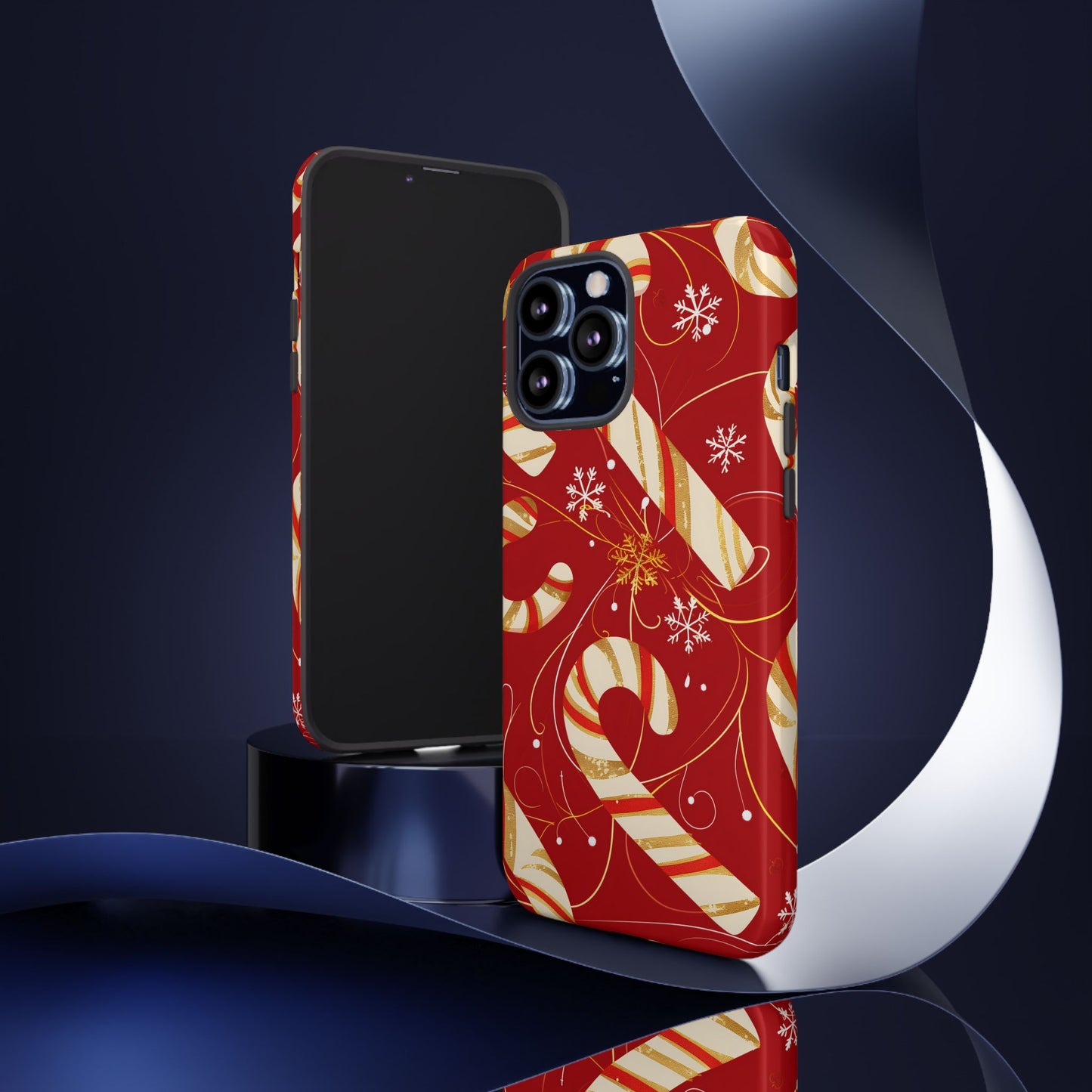 Golden Candy Cane Luxe – Tough Glossy iPhone Case