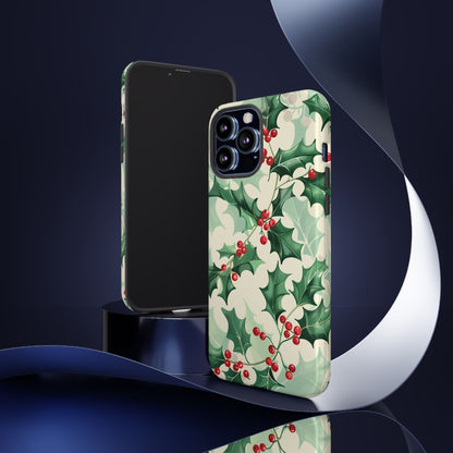 Winter Holly Charm – Tough Glossy iPhone Case