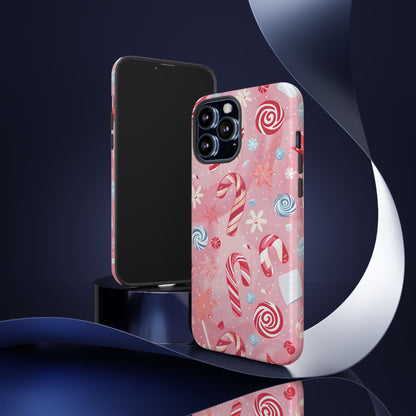 Candy Cane Swirl – Tough Glossy iPhone Case